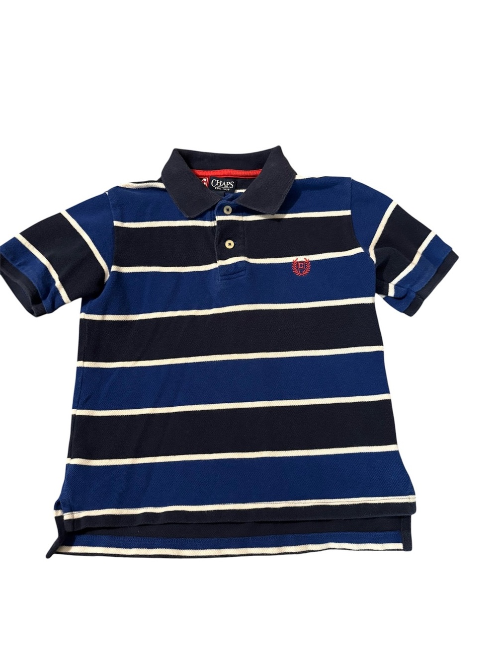 Chaps Navy, Royal Blue & White Striped Boys Polo size 5